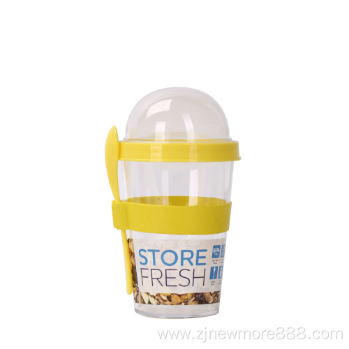 Plastic Dessert Food Cup With Lid And Spoon